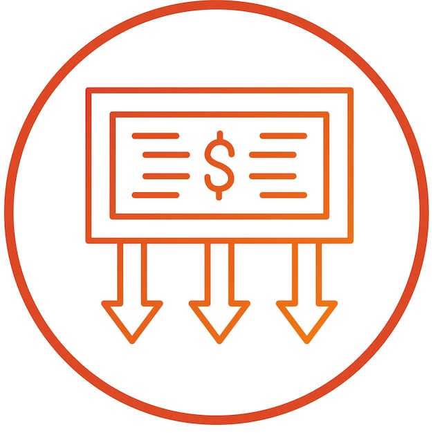 Diseño vectorial Estilo del icono de la cantidad recibida