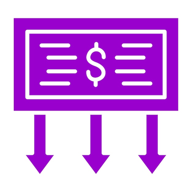 Diseño vectorial Estilo del icono de la cantidad recibida