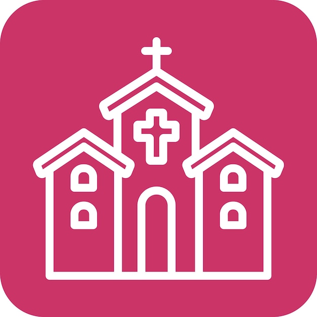 Diseño vectorial del estilo del icono de la capilla
