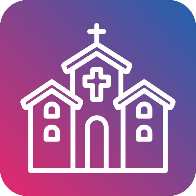 Diseño vectorial del estilo del icono de la capilla