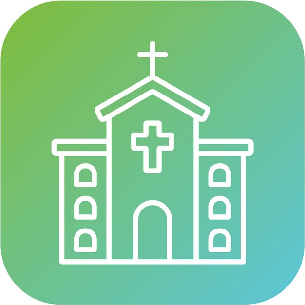 Diseño vectorial del estilo del icono de la capilla