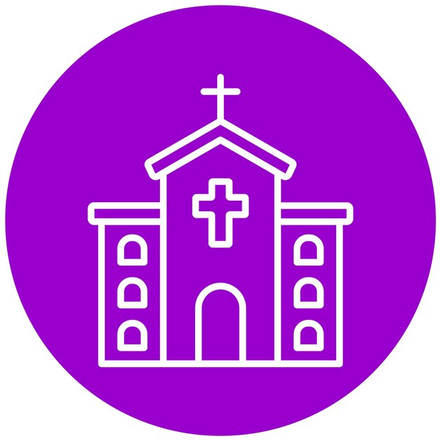 Diseño vectorial del estilo del icono de la capilla