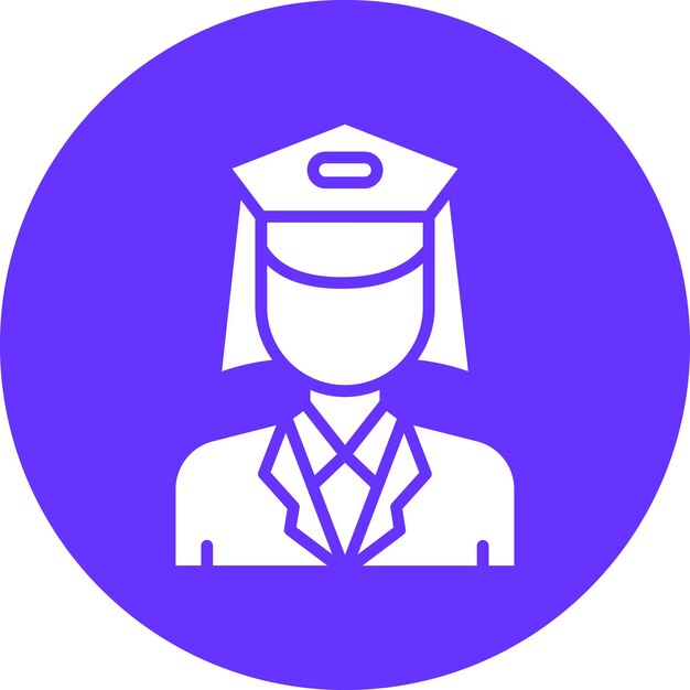 Diseño vectorial Estilo del icono del capitán femenino