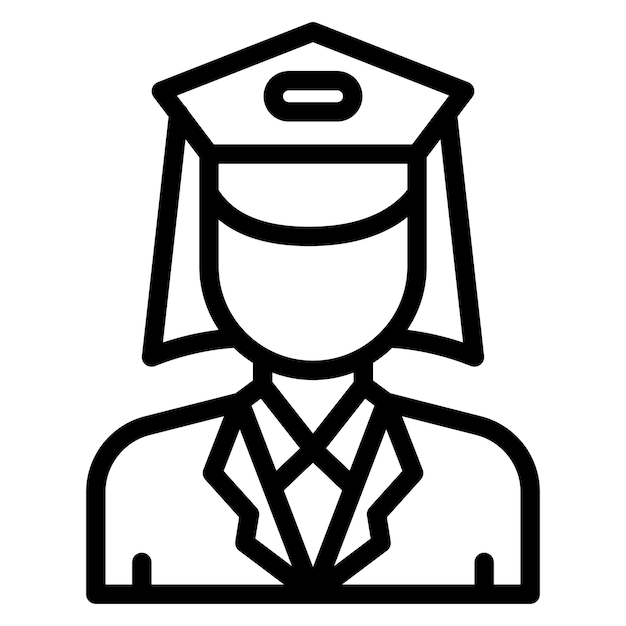 Diseño vectorial Estilo del icono del capitán femenino