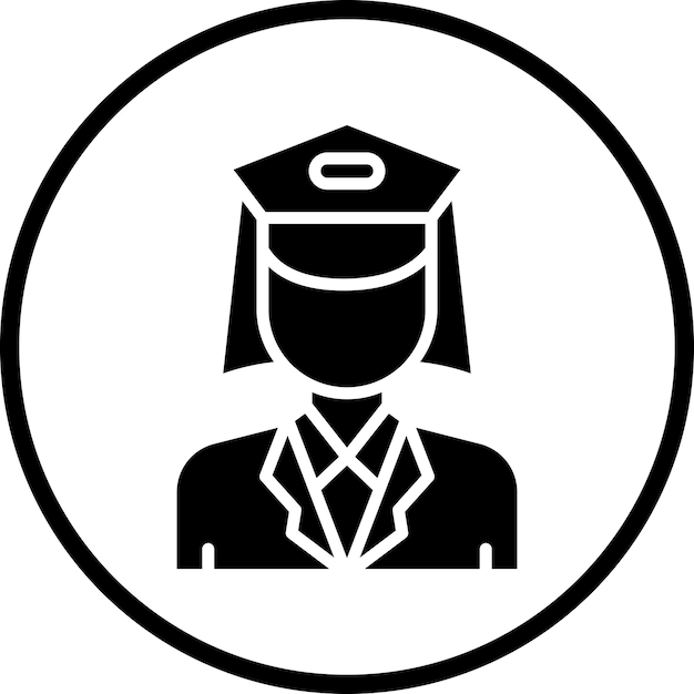 Diseño vectorial Estilo del icono del capitán femenino