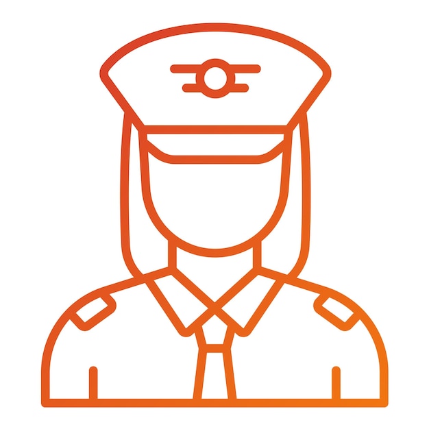Diseño vectorial Estilo del icono del capitán femenino
