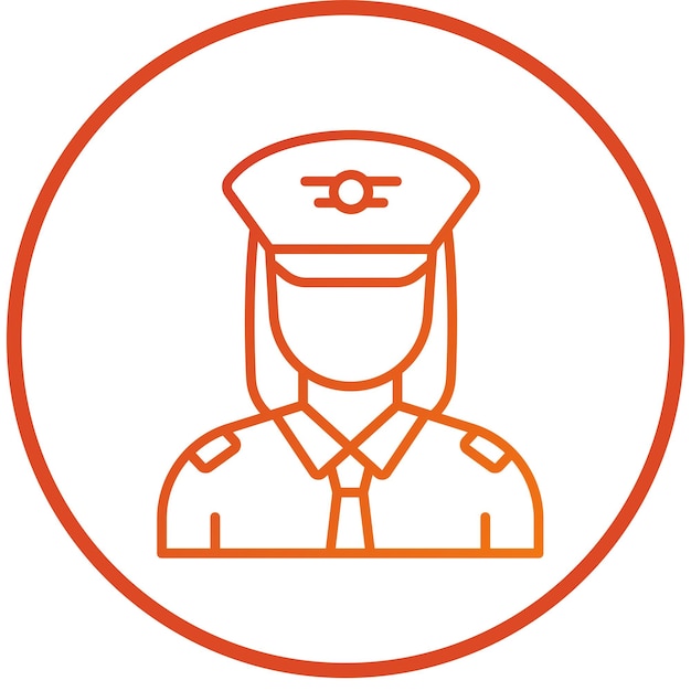 Diseño vectorial Estilo del icono del capitán femenino