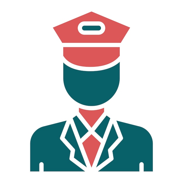 Diseño vectorial Estilo del icono del capitán masculino