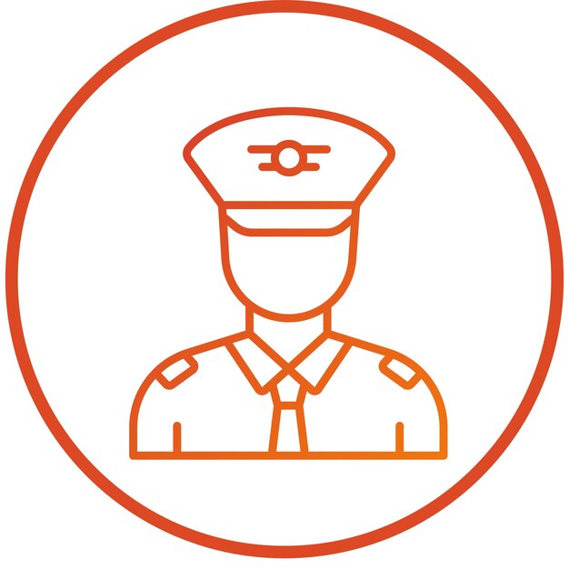 Diseño vectorial Estilo del icono del capitán masculino