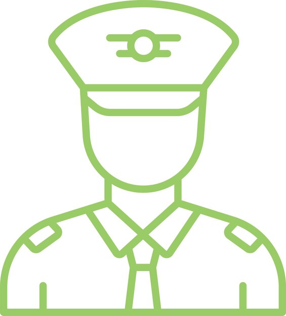 Diseño vectorial Estilo del icono del capitán masculino