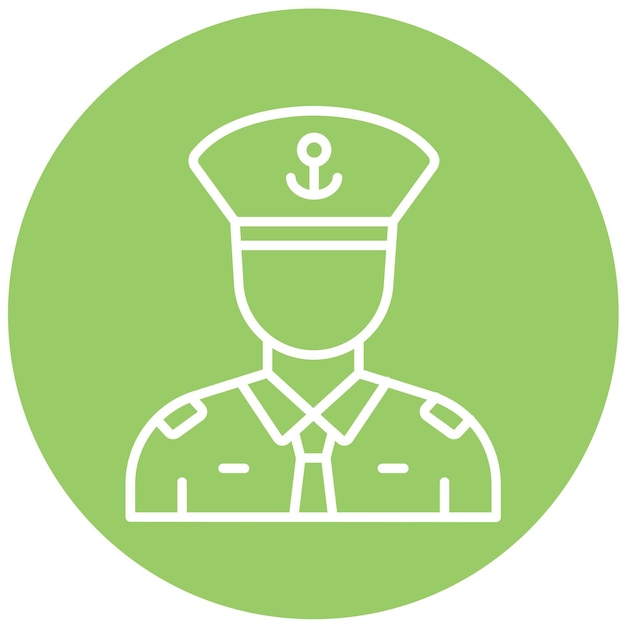Diseño vectorial estilo de icono del capitán