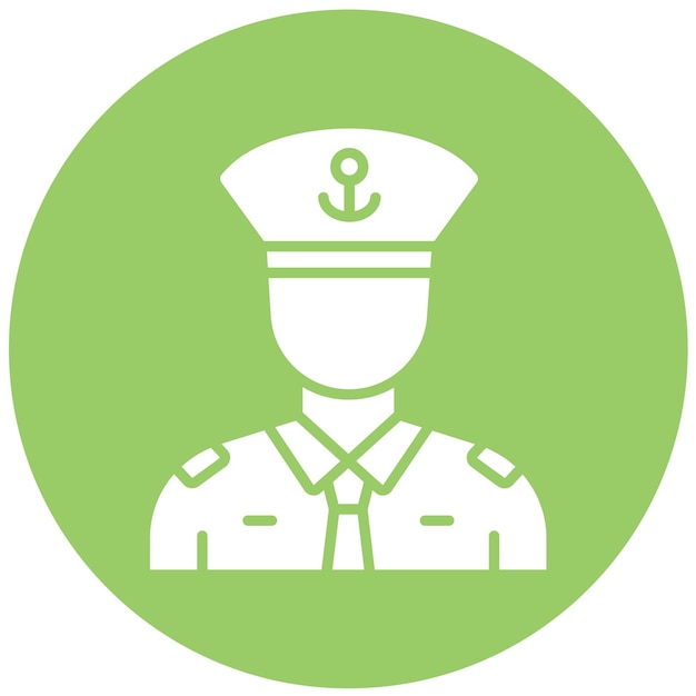 Diseño vectorial estilo de icono del capitán