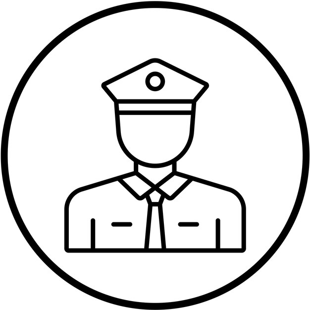 Diseño vectorial estilo de icono del capitán