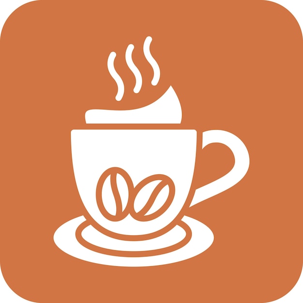 Diseño vectorial Estilo del icono del capuchino
