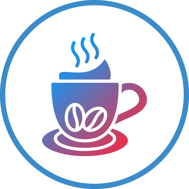 Diseño vectorial Estilo del icono del capuchino