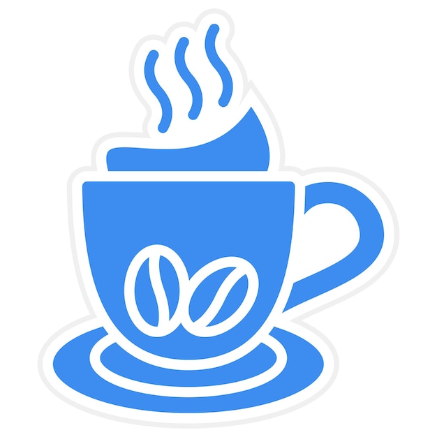Diseño vectorial Estilo del icono del capuchino