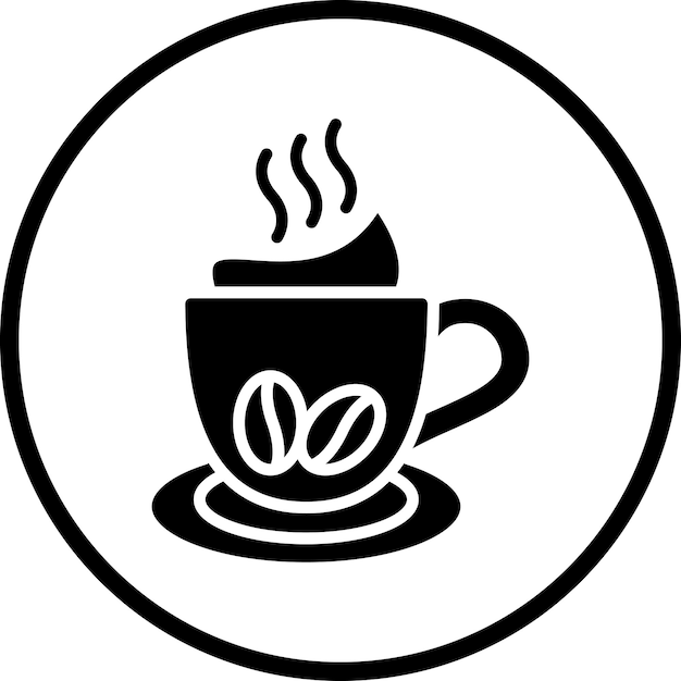 Diseño vectorial Estilo del icono del capuchino