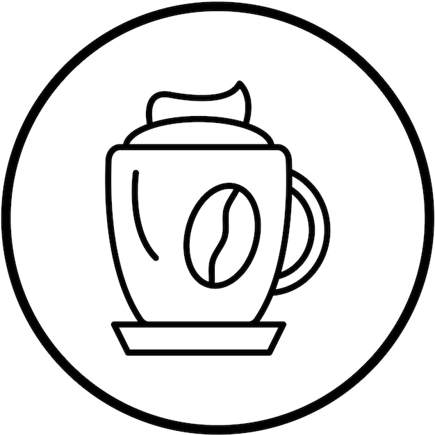 Diseño vectorial Estilo del icono del capuchino