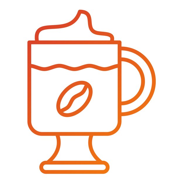 Diseño vectorial Estilo del icono del capuchino
