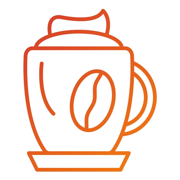 Diseño vectorial Estilo del icono del capuchino