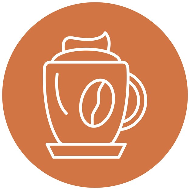 Diseño vectorial Estilo del icono del capuchino