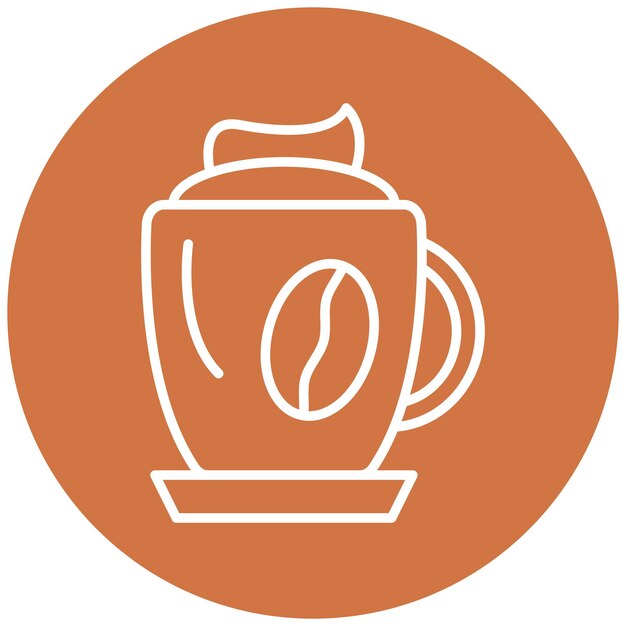 Vector diseño vectorial estilo del icono del capuchino