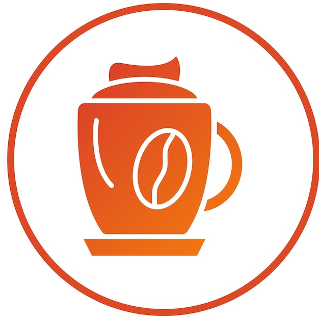Diseño vectorial Estilo del icono del capuchino