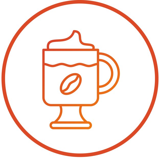Diseño vectorial Estilo del icono del capuchino