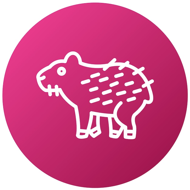 Diseño vectorial Estilo de icono de Capybara