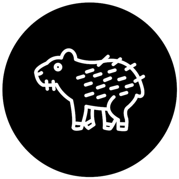 Diseño vectorial Estilo de icono de Capybara
