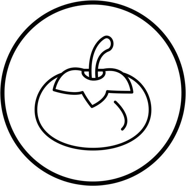 Diseño vectorial Estilo de icono de caqui