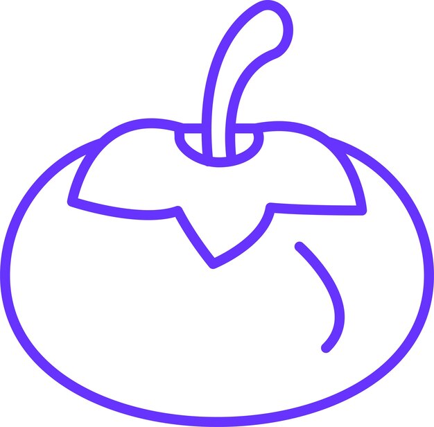 Diseño vectorial Estilo de icono de caqui