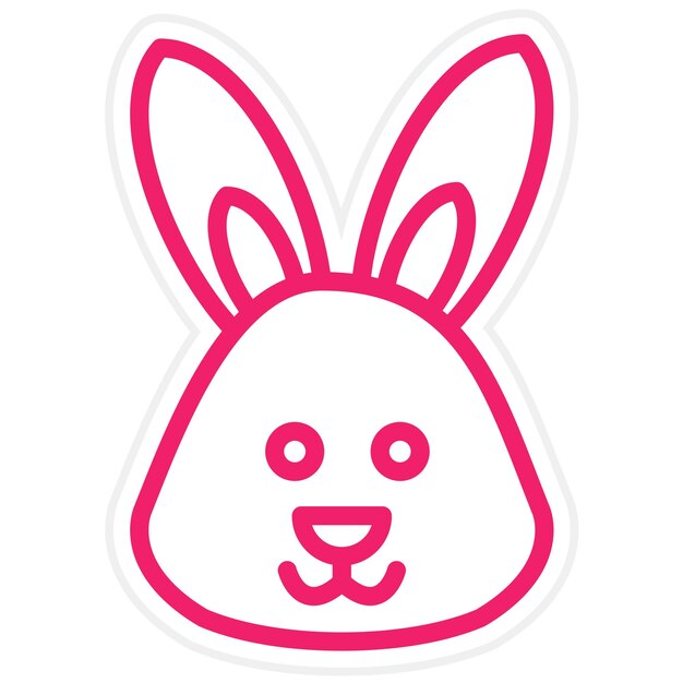 Diseño vectorial Estilo del icono de la cara del conejo
