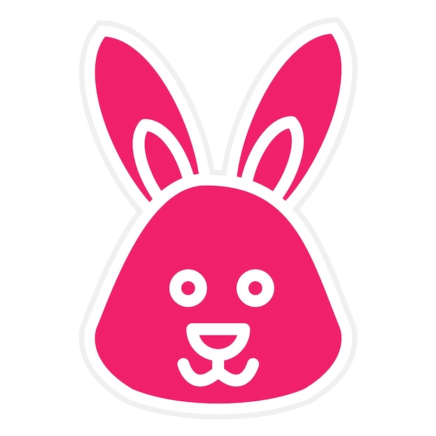 Diseño vectorial Estilo del icono de la cara del conejo