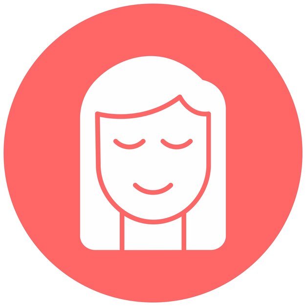 Diseño vectorial Estilo del icono de la cara femenina