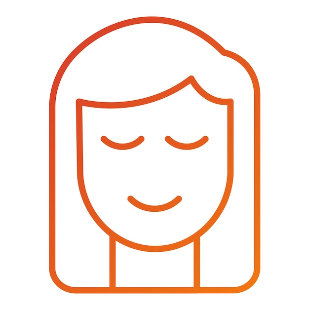 Vector diseño vectorial estilo del icono de la cara femenina