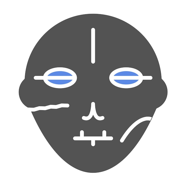 Diseño vectorial del estilo del icono de la cara del monstruo
