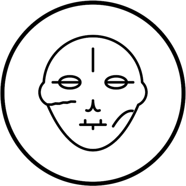 Diseño vectorial del estilo del icono de la cara del monstruo