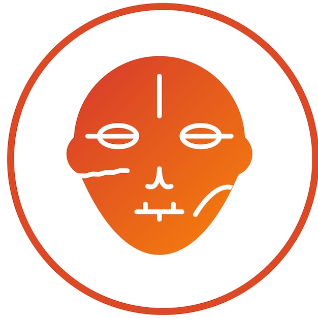 Diseño vectorial del estilo del icono de la cara del monstruo
