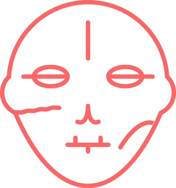Diseño vectorial del estilo del icono de la cara del monstruo