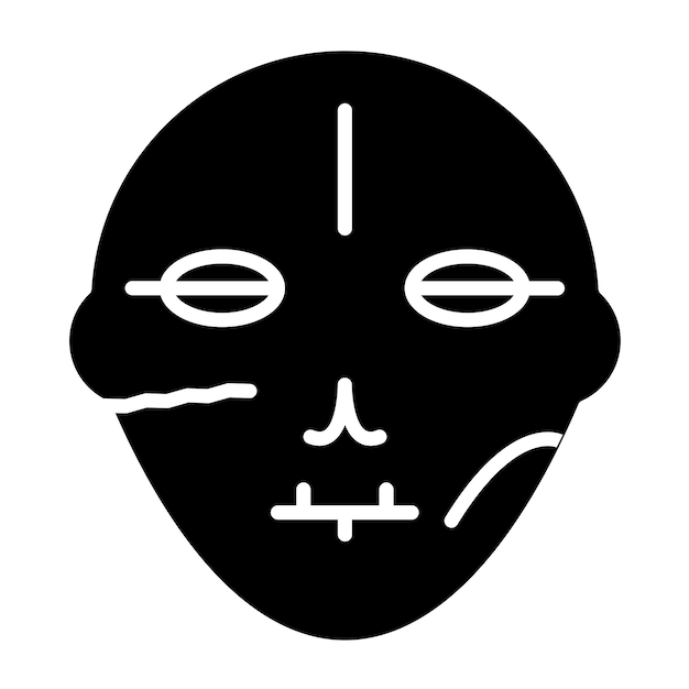 Diseño vectorial del estilo del icono de la cara del monstruo