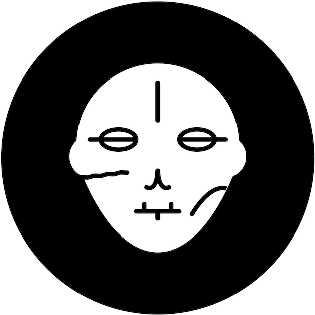 Diseño vectorial del estilo del icono de la cara del monstruo