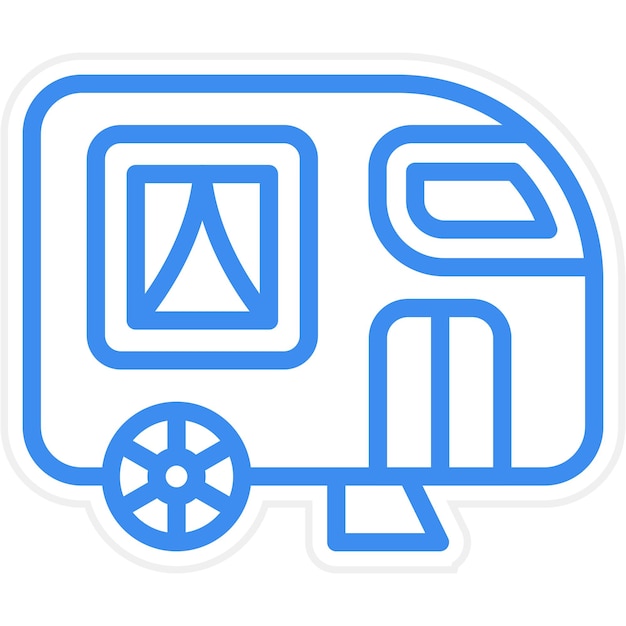 Diseño vectorial del estilo del icono de la caravana