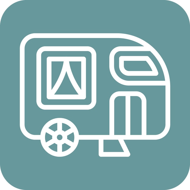 Diseño vectorial del estilo del icono de la caravana