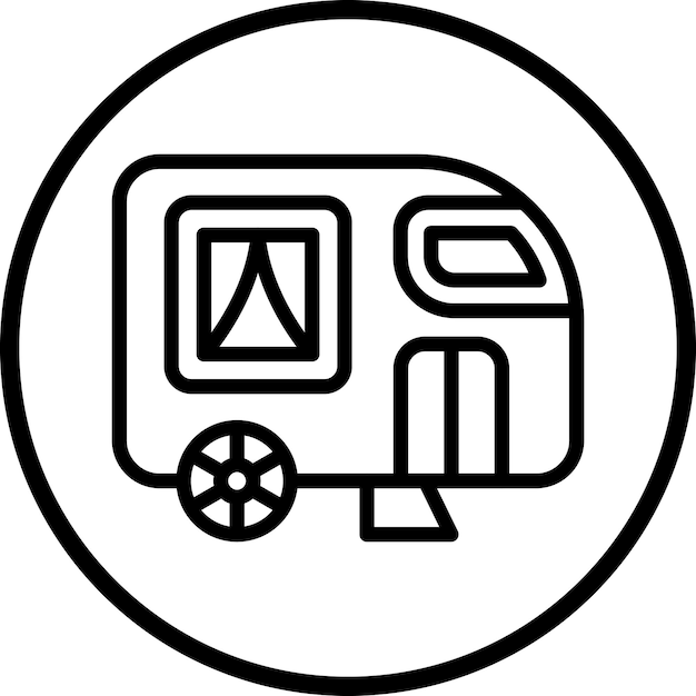 Diseño vectorial del estilo del icono de la caravana