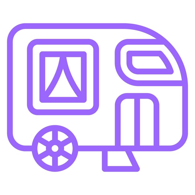 Diseño vectorial del estilo del icono de la caravana