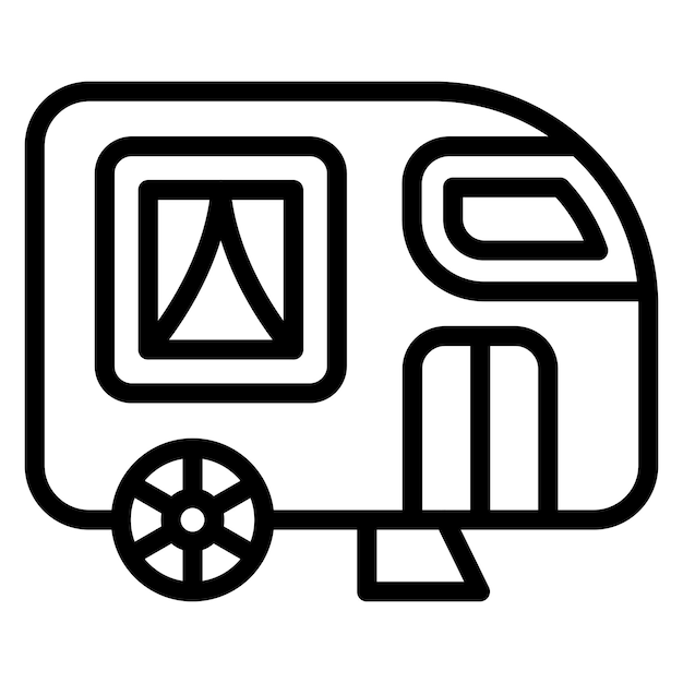 Diseño vectorial del estilo del icono de la caravana