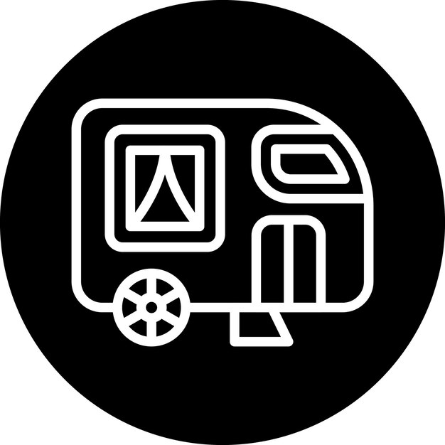 Diseño vectorial del estilo del icono de la caravana