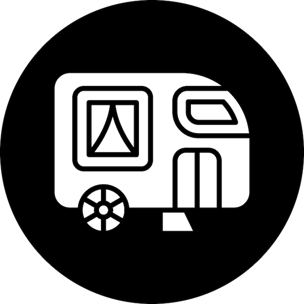Diseño vectorial del estilo del icono de la caravana