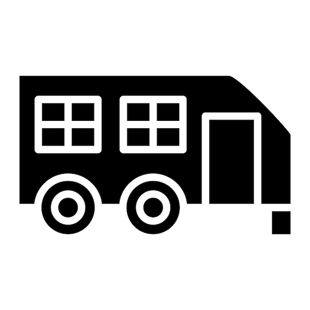 Diseño vectorial del estilo del icono de la caravana